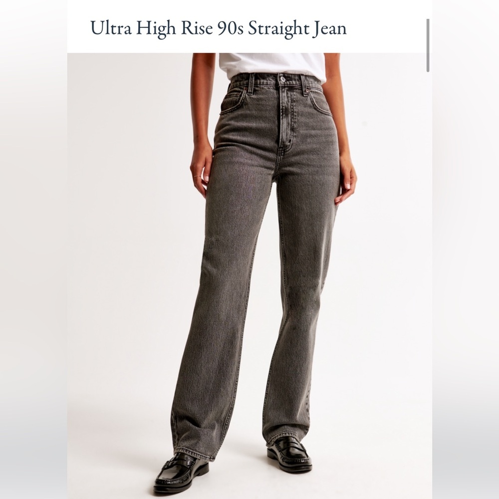 Abercrombie High Rise Curve Love Greys Jeans